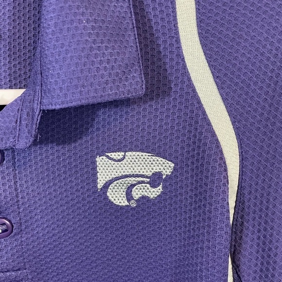 Vintage NIKE Kansas State Wildcats short sleeve‎ waffle knit Polo Shirt, sz M - Picture 2 of 8